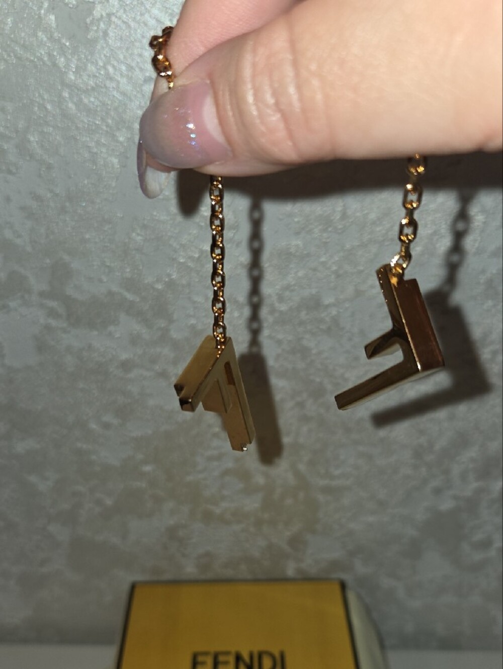 Fendi Gold Tone Double-F Logo Pendant Necklace In The Box - Picture 8 of 12